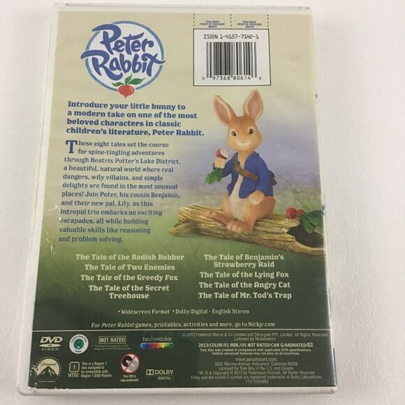 Nickelodeon Peter Rabbit DVD Animated Episodes with Plush Stuffed Animal Toy Lot - Picture 3 of 6